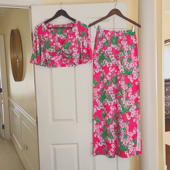 Lilly Pulitzer Minka Maxi Set, Roxie Pink Worth a Look - Picture 1 of 9